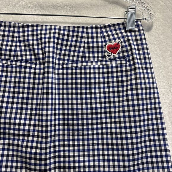 Polo Golf Ralph Lauren Ruffle Gingham Check Skort Women's 2 Blue Black White - Picture 8 of 16